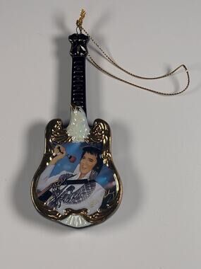 Bradford Exchange Elvis Presley Porcelain Guitar Ornament 2001 The Phoenix